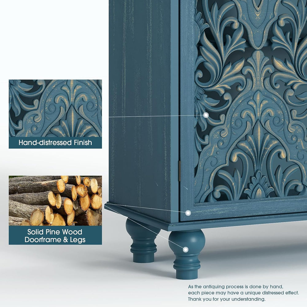 JOINICE 47" Tall Accent Cabinet with Doors & Storage for Living Room...