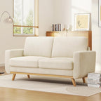 Vesgantti 68" Loveseat Sofa Beige, Comfy Corduroy Couch with Spring Cushion, Modern Sofa with Deep Seat, for Bedroom & Living Room