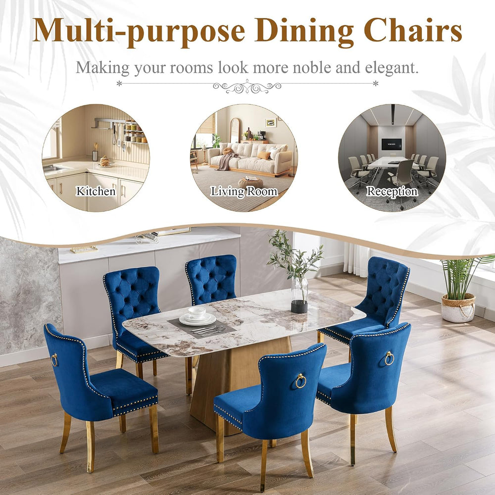 civama Dining Room Chairs Set of 4, Velvet Nikki Collection Dining Chair Upho...