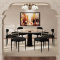 Morden Fort Black Modern Dining Chairs Set of 6, Boucle Upholstered Chairs with Curved Backrest and Sturdy Metal Legs for Dining Room, Kitchen, Living Room and Apartment