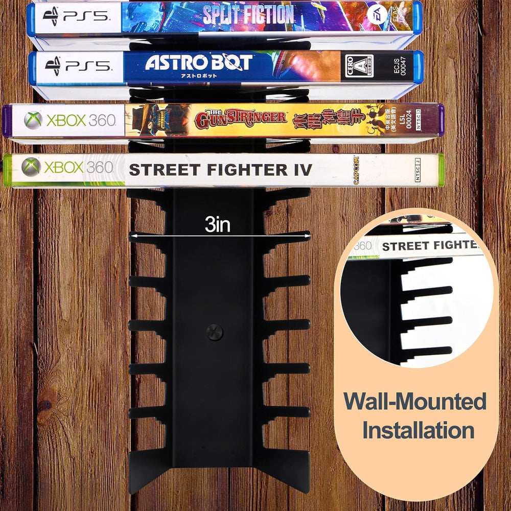 4 Pack Video Game Case Storage Wall Mount - Holds Up to 72 Disc Boxes,Metal W...