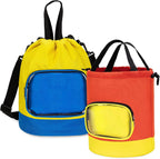 2 Pack Drawstring Toy Storage Bag Compatible with Lego Bricks, Toy Storage Cinch Bucket Bag for Building Blocks, Magnetic Tiles, Board Games, Puzzles