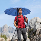 Homakover Hands-Free Backpack Umbrella Clip Holder, Rain Stand Bracket Mount for Outdoor Hiking Fixed, Fit for Most Standard Backpack Shoulder Strap