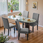 Furmax Ergonomic Dining Chairs Set of 2, Upholstered Fabric Dinning Room Chairs, Velvet Kitchen Chairs with Adjustable Wood Legs for Kitchen Living Room (Velvet Grey, 2)