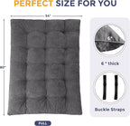 MAXYOYO Japanese Floor Mattress Full Size, 6" Foldable Futon Mattress Tufted Roll Up Floor Bed, Thick Chenille Tatami Mat Sleeping Pad for Camping Guest Room Dormitory Bedroom RV, Dark Grey
