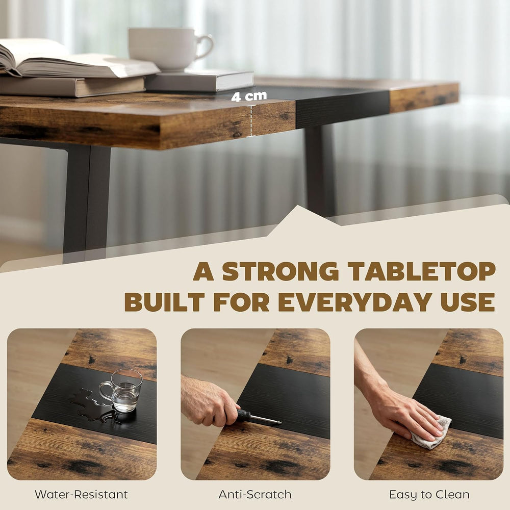 HOMCOM Industrial Dining Table for 8 People, 70.9" Long Rectangular Kitc...