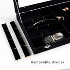 Frebeauty 24 Grid Earring Holder Organizer Tray, Jewelry Organizers and Storage for Drawer,Velvet Jewelry Display Storage for Earrings,Rings,Studs,10.5 x 6.5 x 1.2 Inches Gift for Women (Black)