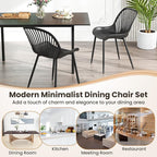 Giantex Black Dining Chairs Set of 4, Modern Kitchen Chairs w/Metal Legs, Cutout Backrest, Curved Seat, Armless Accent Chairs, Indoor Side Chairs for Living Dining Room Home, Load 330 LBS