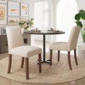 Dining Chairs Set of 2, Modern Dining Room Chairs with Wooden Legs, Upholstered Kitchen Farmhouse Parsons Chairs for Restaurant & Cafe- Beige
