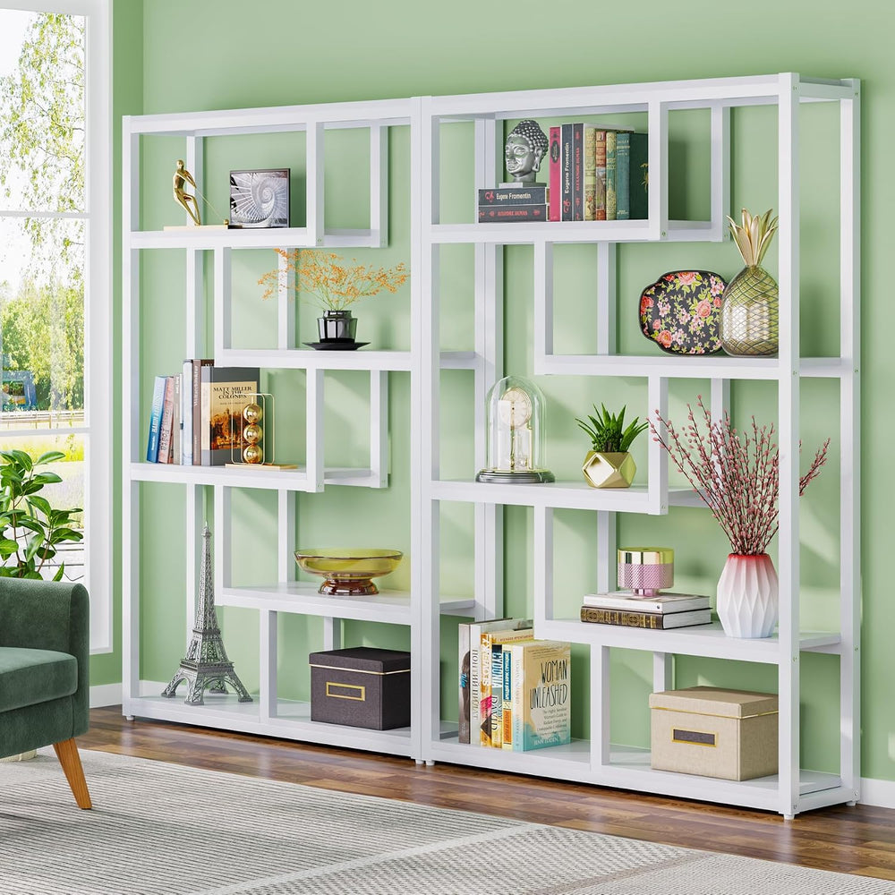 Tribesigns Way to Origin 6-Shelf Industrial Bookshelf, Modern Etagere Bookcas...