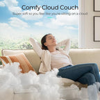 LINSY HOME Modular Sectional Sofa - 123 Inch Oversized Corduroy Cloud Couch with Movable Ottoman Soft Modern Comfy Sofa Set for Living Room Apartment Office, Beige