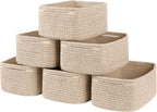 OIASKET 6 Pack Small Storage Baskets for Shelves, Basket for Organizing | Baskets for Towel, Cute Decorative Storage Bins, Organizer Basket for Gifts Empty, 11.8''Lx7.8''Wx4.7''H-Brown
