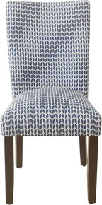 HomePop Classic Parsons Dining Chair - Blue Geometric (Set of 2)
