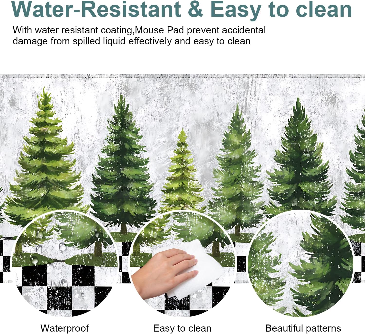 Christmas Tree Gaming Mouse Pad 35.4"x15.7"Desk Mat Anti-Slip Rubber Base & Durable Stitched Edges for Gamers Smooth Mouse Writing Surface for Desk Office/Home