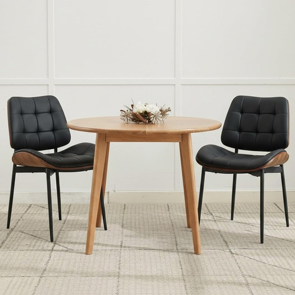 Upholstered Dining Chairs Set of 6, Mid Century Modern Faux Leather Dining Ch...