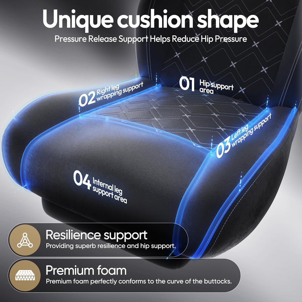 Dowinx Gaming Chair with Heated Massage Lumbar Support,Big and Tall Fabric Ga...