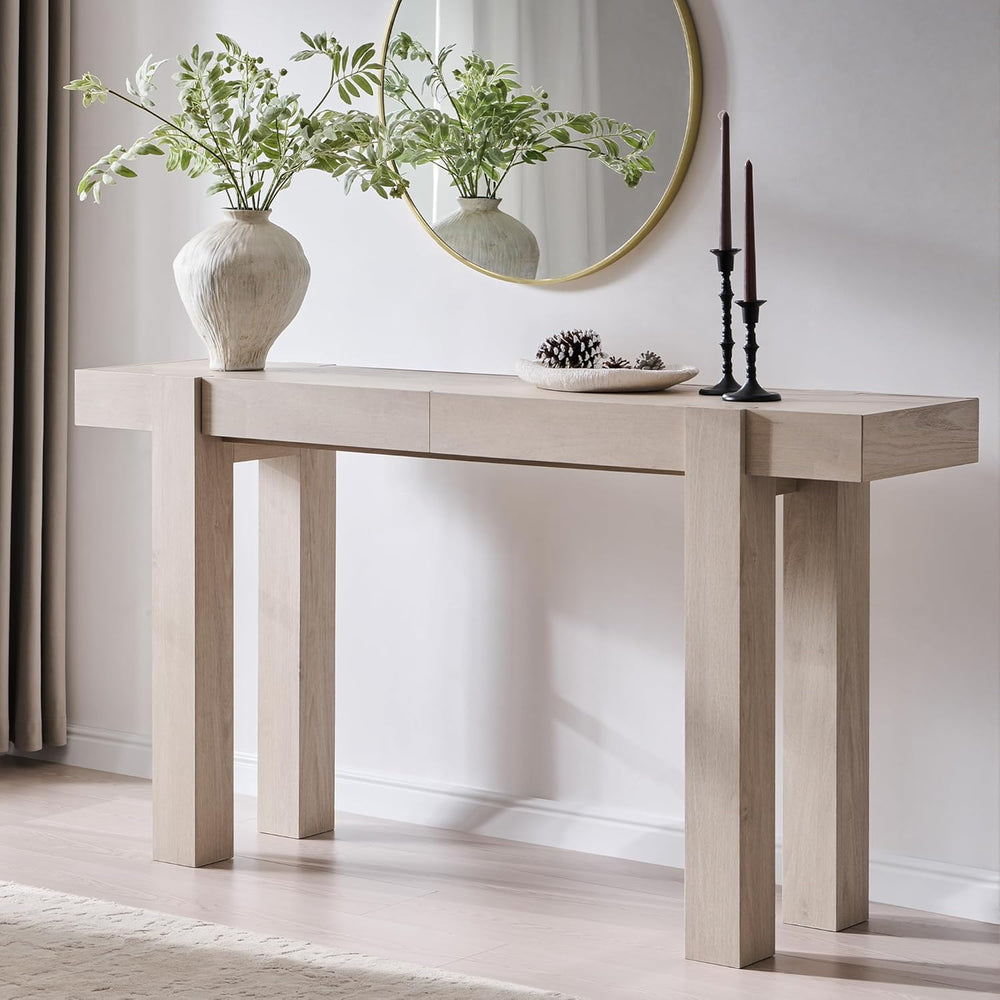 OKD Modern Farmhouse Entryway Table with 2 Drawers, 63" Wooden Console T...