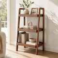Solid Oak 3-Tier Ladder Shelf & Beech Wood Shoe Rack - Sturdy Entryway Organizer, Elegant Storage for Bathroom, Living Room, Bedroom & Hallway - Durable & Stylish Design