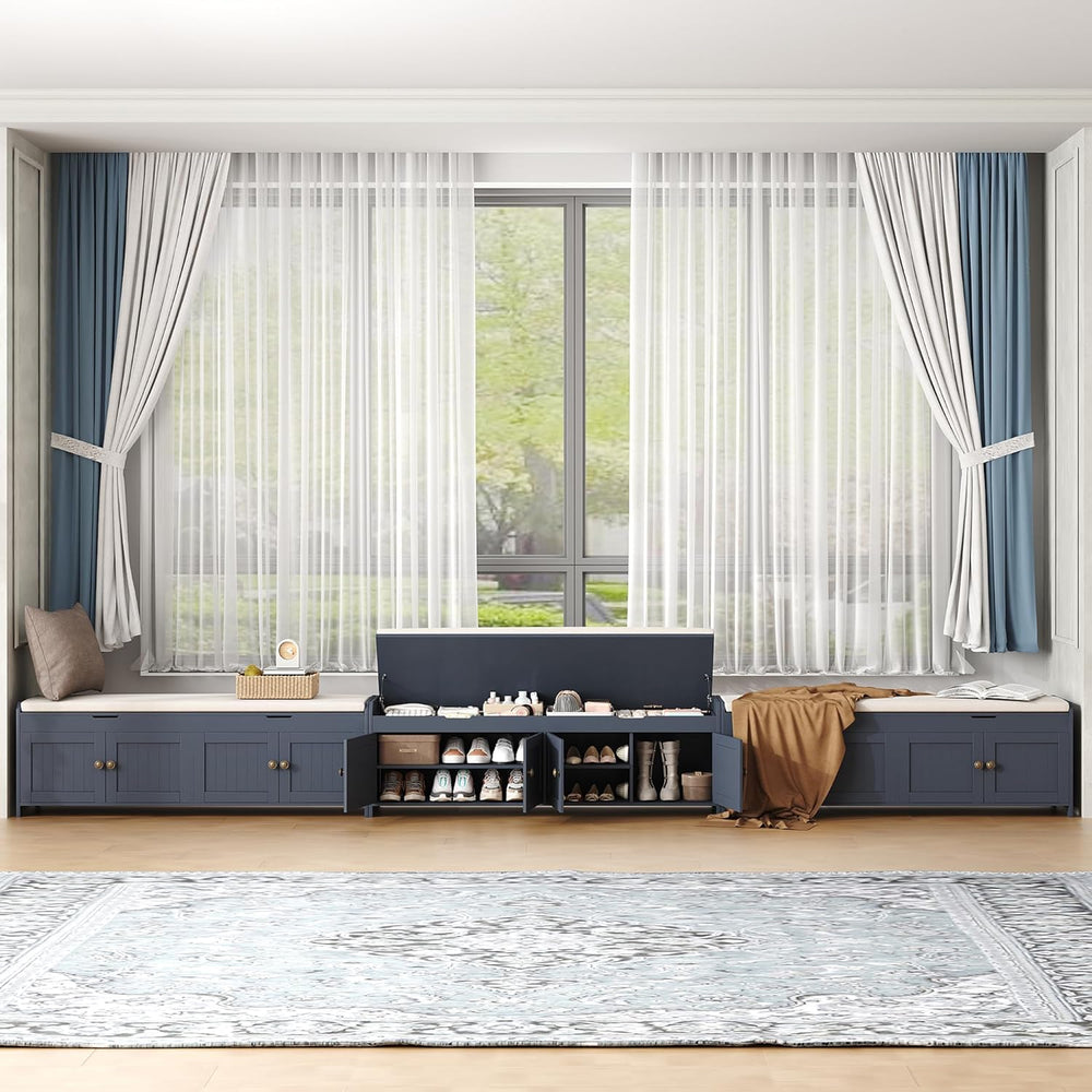 HOMEFORT 54.4" Shoe Bench with Lift Top Storage, Entryway Bench with Cus...