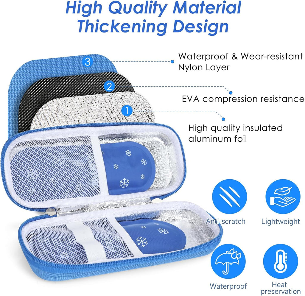 YOUSHARES Insulin Cooler Travel Case TSA Approved - Portable Medication Cooler for Travel and Daily Life, Diabetic Travel Case with 2 Ice Packs