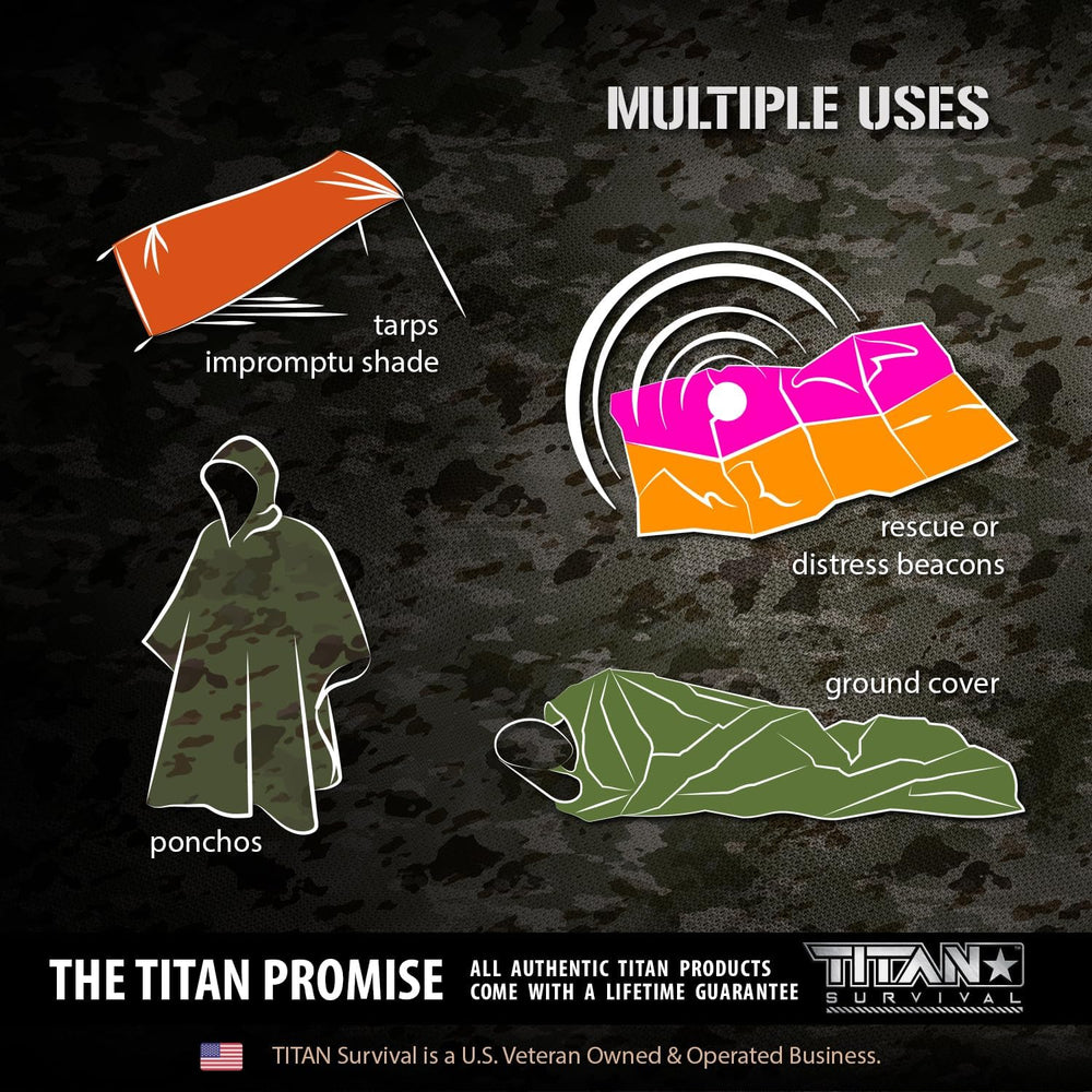 Titan Emergency Blanket 5 Pack Mylar - Thermal Space Blanket