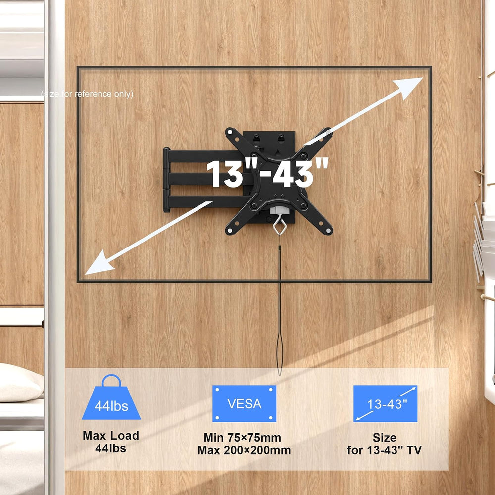 Suptek Lockable RV TV Mount for 13-43 Inch TVs | Full Motion Locking Wall Mou...