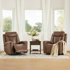 CHITA Genuine Leather Super Zero Gravity Power Recliner Chair, Cafe Brown | Adjustable Power Headrest, USB & Type-C Ports for Living Room & Home Theater