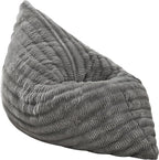 Hobestluk 3 in 1 Bean Bag Chair Giant Bean Bag Chairs for Adults with Ripple Cover Convertible Bean Bag Floor Cushion with Machine Washable Cover for Living Room (Ripple Grey)