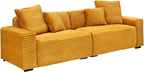 Ball & Cast 104" Modular Sectional Sofa,Comfy Loveseat Couch with 4 Pillows,Corduroy Fabric Upholstered Couches W/Deep Seat and Armrest,4 Seater Sectional Sofa for Living Room,Apartment,Orange
