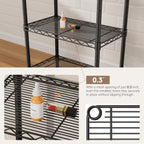 SINGAYE 5 Small Wire Shelves Kitchen Pantry Close Home Organizers and Storage Bathroom Shelf Laundry Room Organization Adjustable Book Metal Garage Shelving Unit
