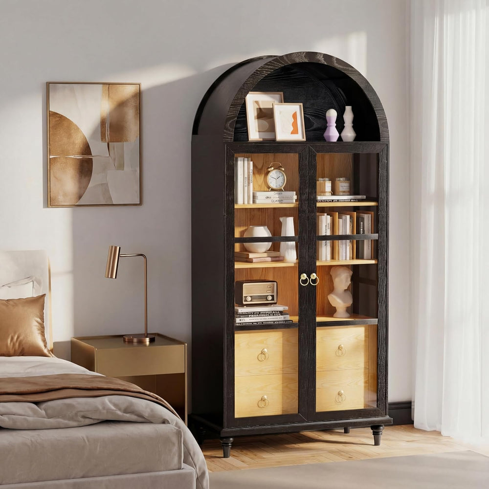 YESHOMY Kitchen Pantry Cabinet, 71" Arched Storage Cabinets Tall Pantry,...