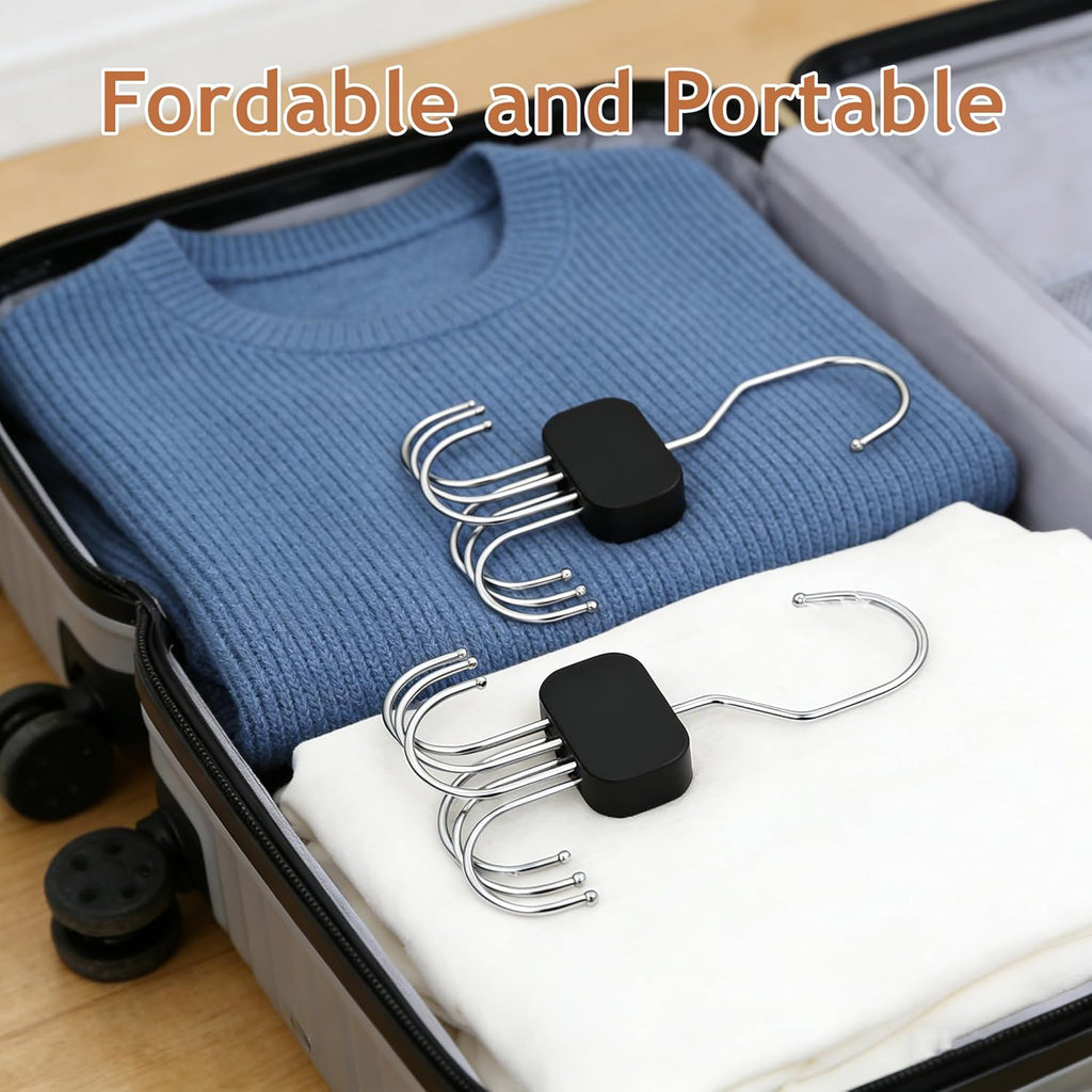 Belt Hanger for Closet, 3 Pack Belt Organizer for Closet Space Saving & Storage, 360° Rotatable & Foldable Hooks, Large Capacity Holder Rack for Tie, Tank Top, Bra, Purse, Hat (Black)