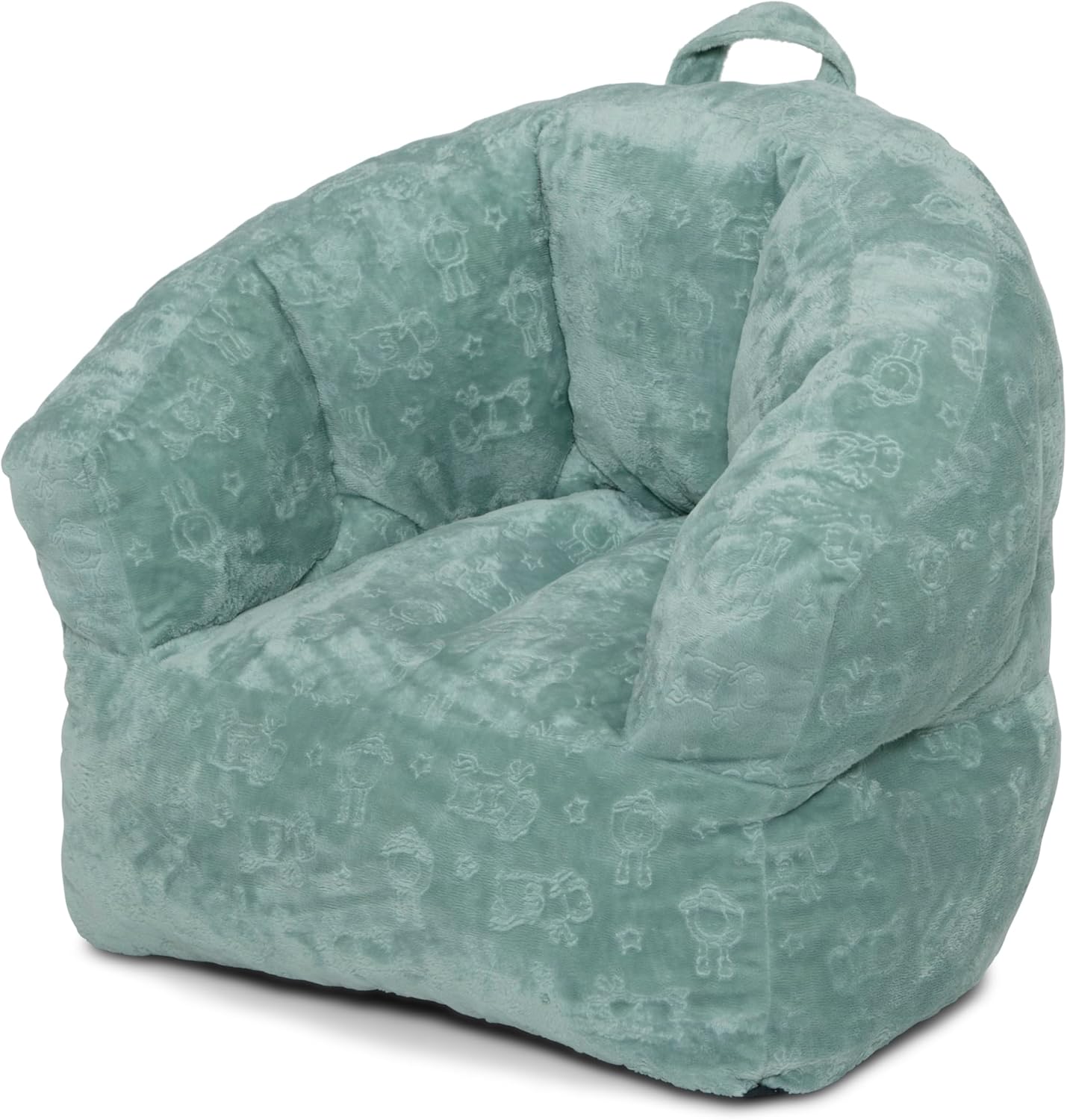 Delta Children - Serta Kids Plush Barrel Toddler Chair, Soft Foam Chair Bean Bag Chair Alternative for Boys and Girls, Cozy Seat for Reading, Watching Cartoons, Playroom Nursery Bedroom, Sage