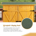 56" x 19.5" x 64" Outdoor Wooden Storage Shed with Lockable Door, Detachable Shelves & Waterproof Asphalt Roof for Garden Tools, Pool Supplies, Lawn Equipment