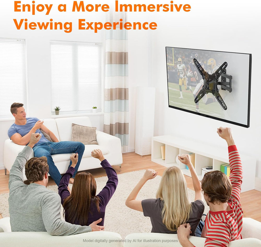 GRIFEMA Full Motion TV Wall Mount for 26-65 in TVs or Monitor, Swivel Tilt | ...