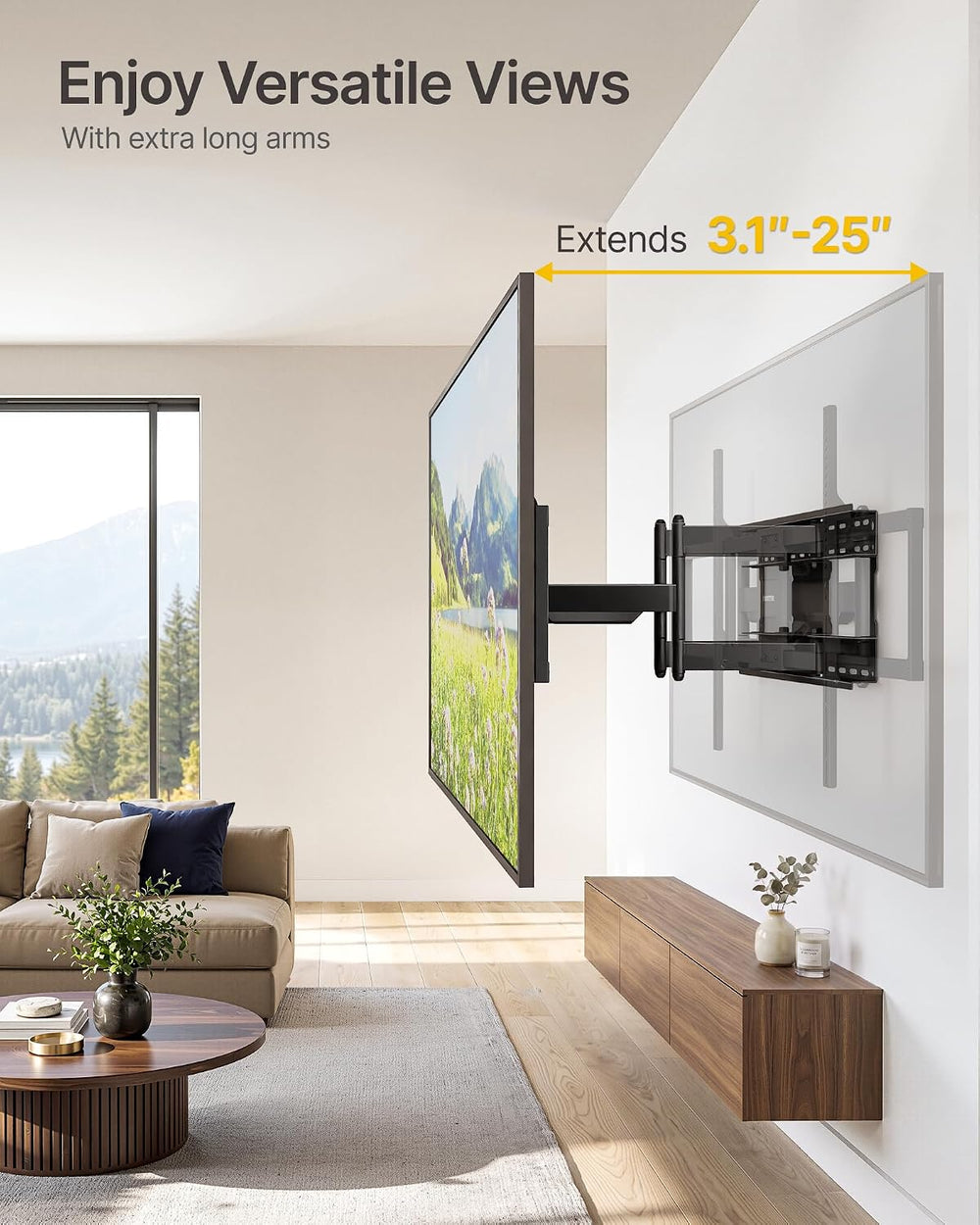 monTEK Heavy Duty TV Wall Mount for 60–140 inch XXL TVs up to 275 lbs | +5°/-...