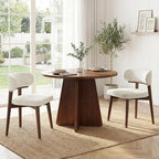 Dining Chairs Set of 4, Modern Upholstered Dining Chairs, Wooden Kitchen Chairs for Dining Room with Ergonomic Curved Backrest