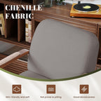 Couchus Swivel Accent Chair with Sturdy Base (Gray, Set of 1) | 360° Rotating Living Room Chair, Chenille Fabric Upholstered Armchair for Living Room