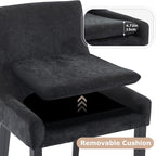 COLAMY Modern Dining Chairs Set of 2, Upholstered Corduroy Accent Side Leisure Chairs with Mid Back and Wood Legs for Living Room/Dining Room-Black