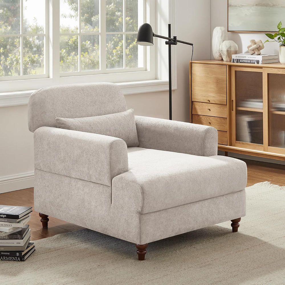 VANOMi Chaise Lounge Accent Chair Indoor with Adjustable Backrest, Oversized ...