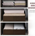 Trapezoid Closet Storage Bins - Large Fabric Baskets for Organizing, Storage Baskets for Shelves, Cube Organizer Bins for Home, Closet, Dorm, 6 Pack, Brown