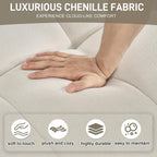 120" Oversized Modular Sectional Couch,Cloud Sectional Sofa with Deep Seat, Modern Modular Couch with 4 Throw Pillows,L-Shaped Chenille Sofa Couches with Right Facing Chaise for Living Room, Beige