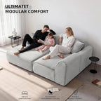 Modular Floor Sofa, Cozy Corduroy Sectional Couch with Fully Washable Covers, Frameless L Shaped Couch for Living Room, Family & Pet Friendly Lounge, No Assembly(Light Gray,Left Facing Chaise)