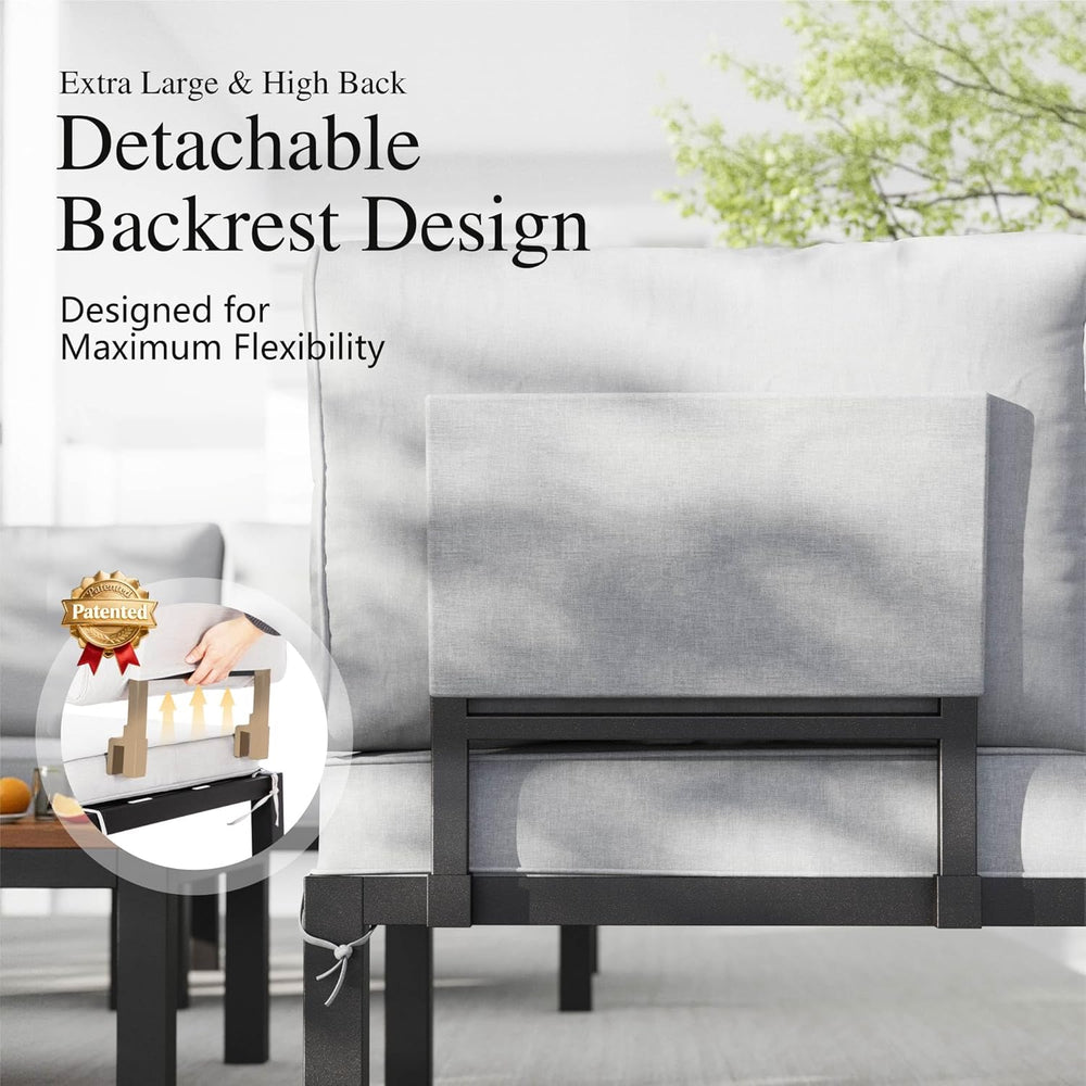 Sophia & William 7 Piece Metal Outdoor Sectional Sofa with Cushion, Patio...
