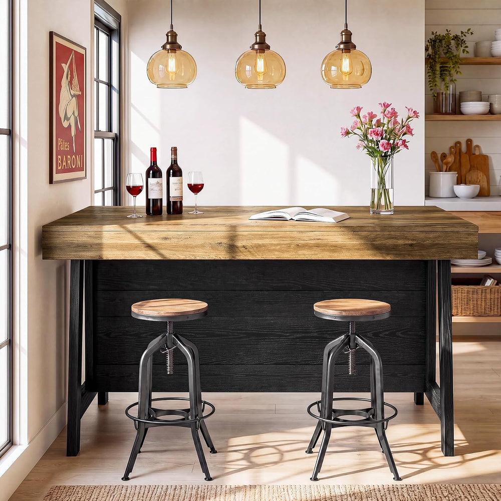 Tribesigns 55-Inch Kitchen Island with Storage, Farmhouse Island Table | 35.4...