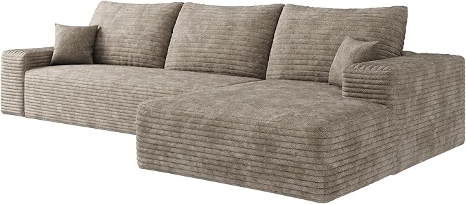 Eafurn Oversized L Shape Modular Sectional Sofa with Right Facing Chaise Loun...
