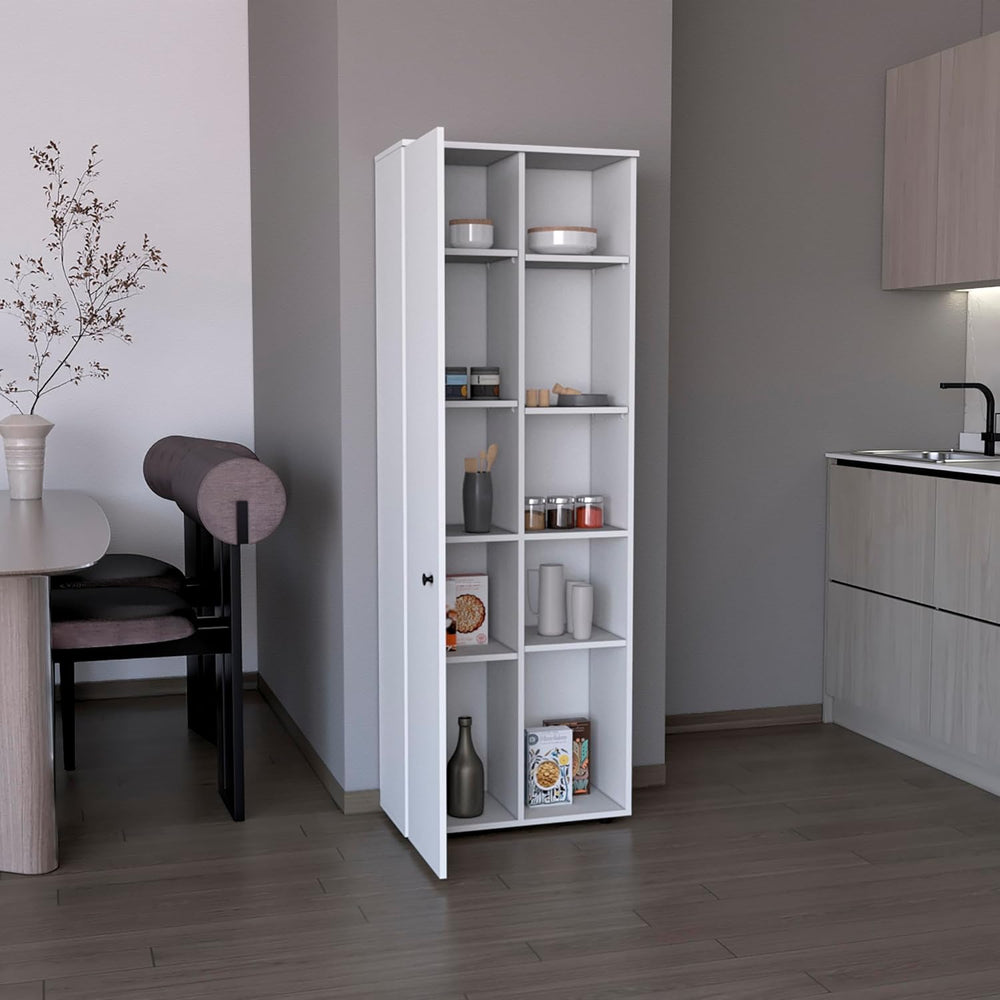 Single Door Kitchen Pantry Organizer Cabinet, Wooden Cupboard Credenza Bufffe...