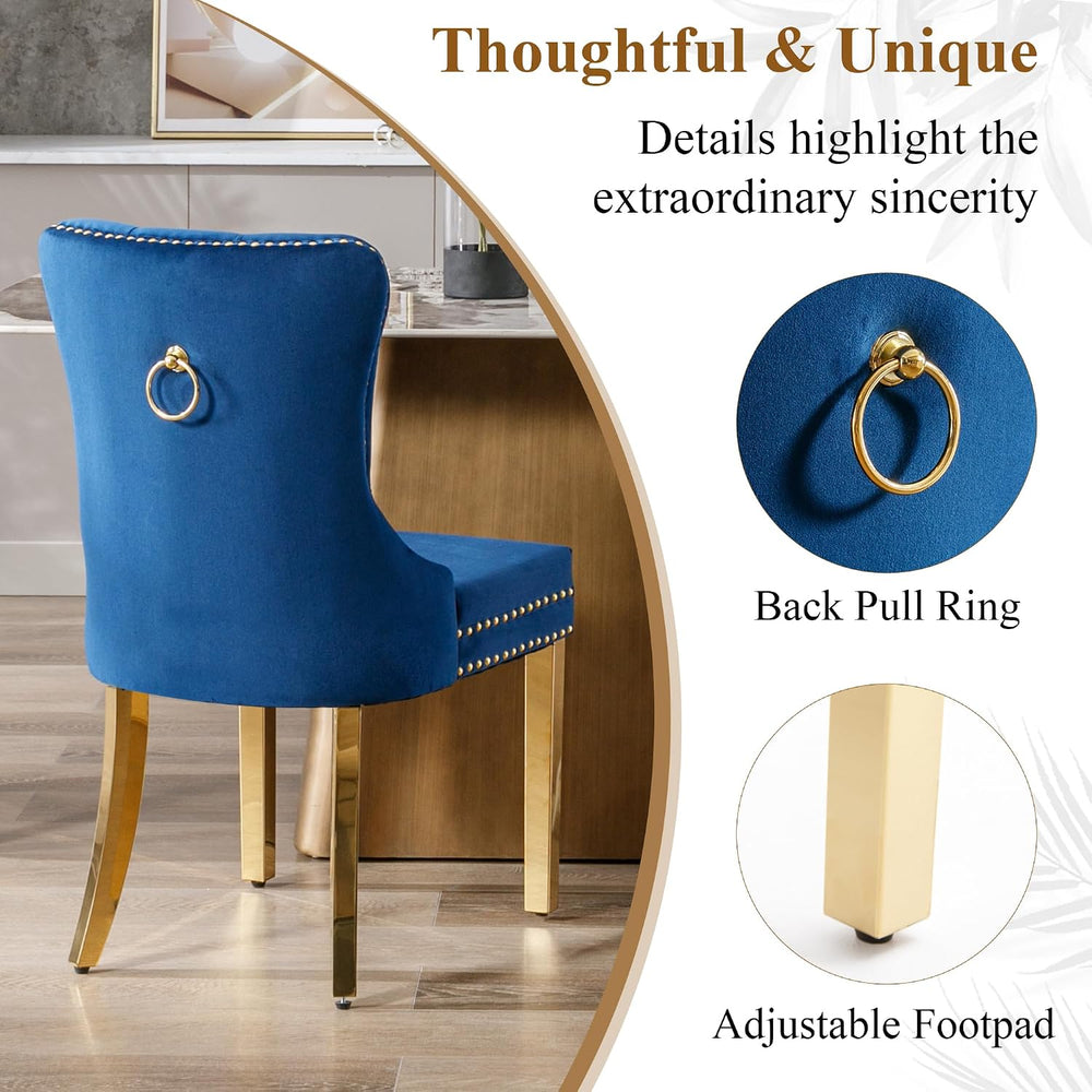 civama Dining Room Chairs Set of 4, Velvet Nikki Collection Dining Chair Upho...