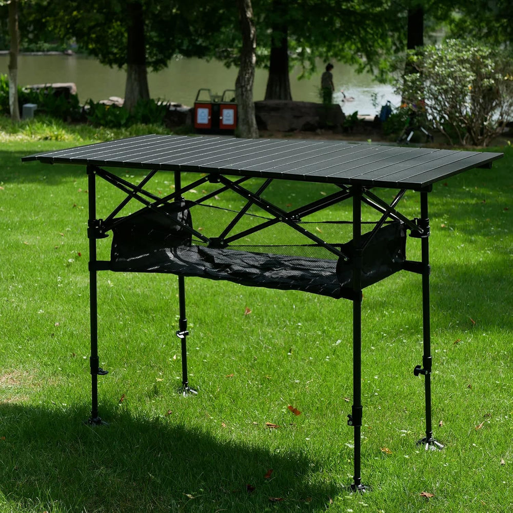 LEADALLWAY Adjustable Aluminum Camping Table 47" L * 22" W
