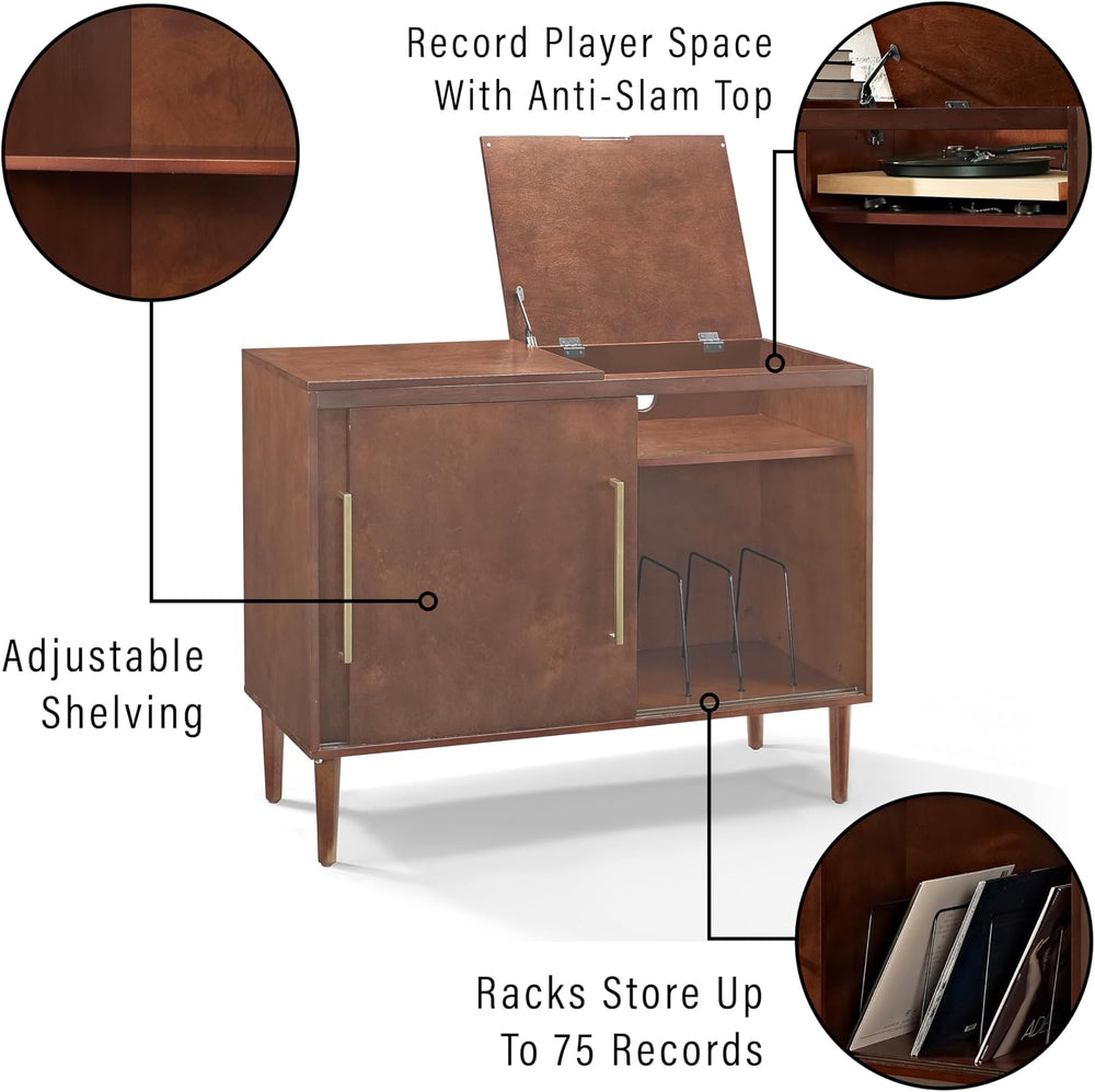 Crosley Furniture Everett Record Player Stand, Vinyl Storage